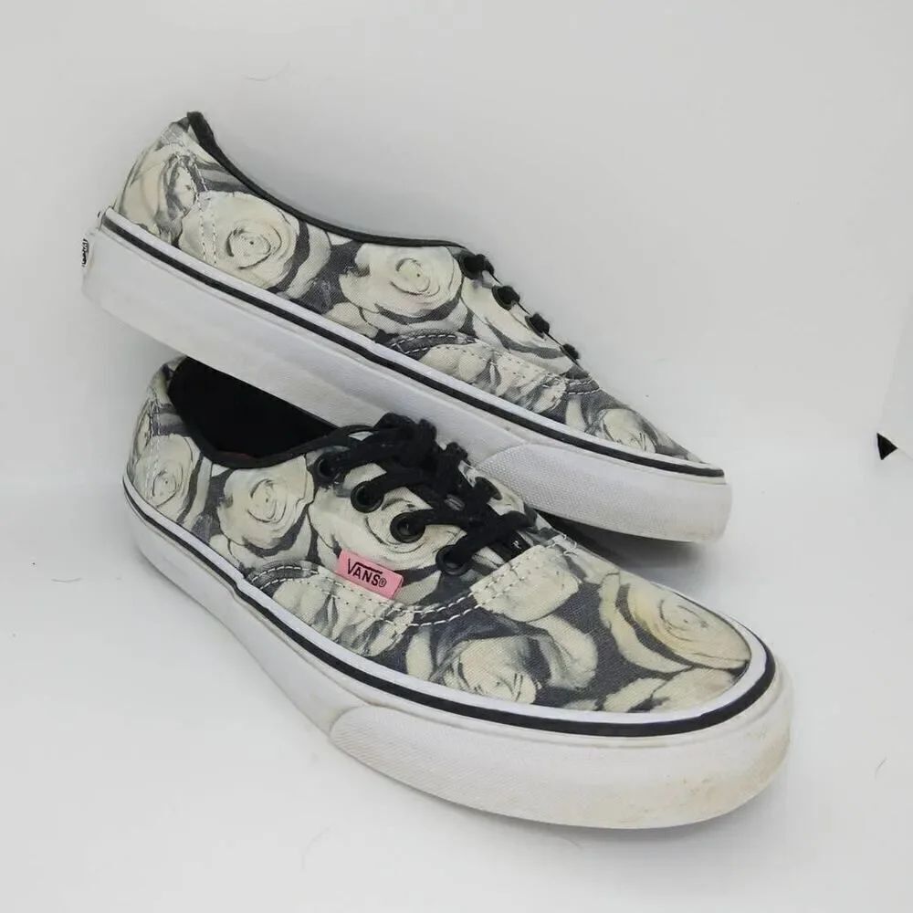 VANS Rose Floral Women's Pre-owned Skate Sneakers - sz. 6 1/2